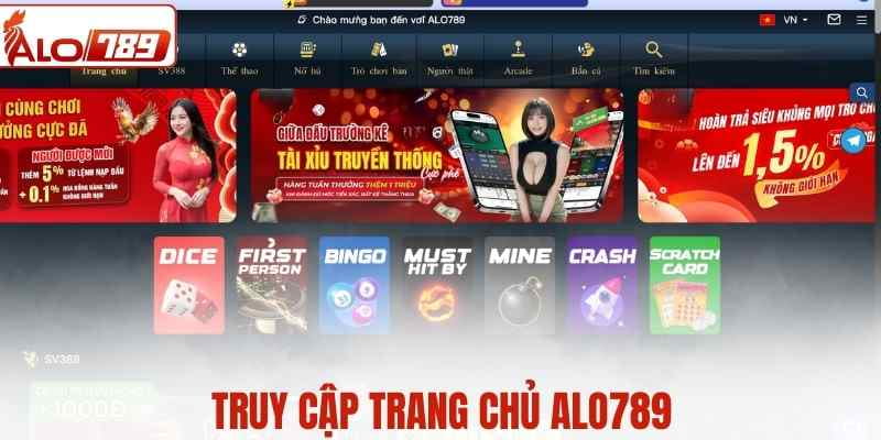 Truy cập trang chủ ALO789