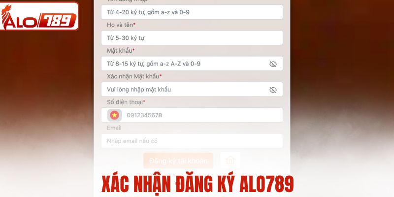 Xác nhận đăng ký ALO789